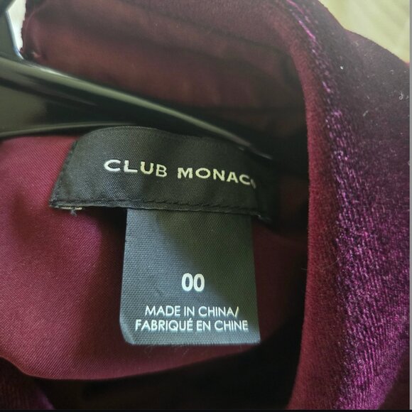 CLUB MONACO Sallyette Burgundy Velvet Mini Dress ASO Meghan Markle - Picture 4 of 4